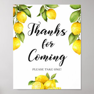 Modern citruscitron tack för att du kom hit poster