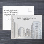 Modern City Architecture Anpassningsbar Business F Vykort<br><div class="desc">Anpassa de här vykorten för flytta av professionell för ditt företag. En vacker arkitekturlinje teckning i City byggnad under ditt företags eget namn och budskap. Vårt kontor har flyttat till ett nytt byggnad, var snäll och uppdatera adress bok. Fyll bara i baksidan av vykortet med din nya kontaktinformation för Client...</div>