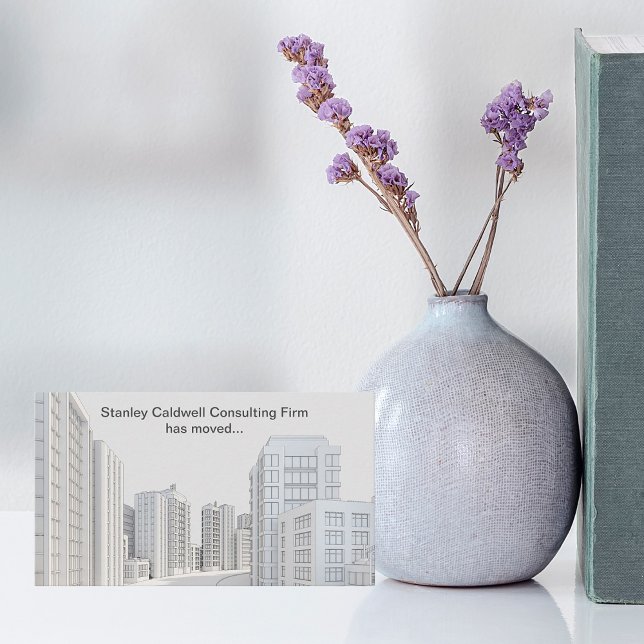 Modern City Architecture-Anpassningsbar Ny adress Visitkort (Skapare uppladdad)