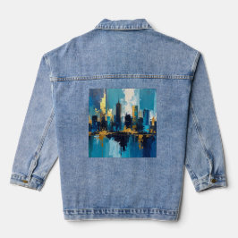 Modern City Ljus Abstrakt Denim Jacka