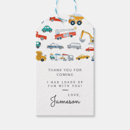 Modern City Transport födelsedagsfest Favoriter Presentetikett