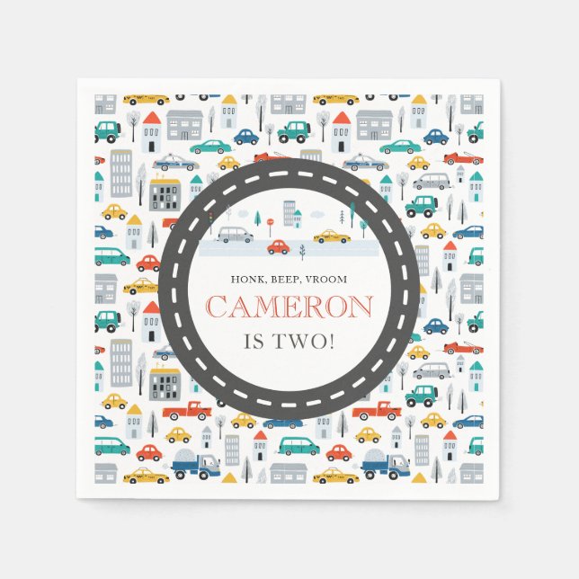 Modern City Transport födelsedagsfest Pappersservett (Framsidan)