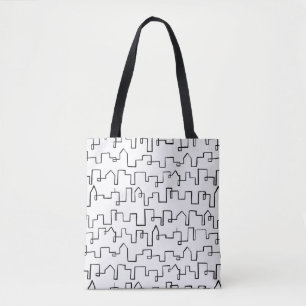 Modern Cityscape-målad design Tygkasse