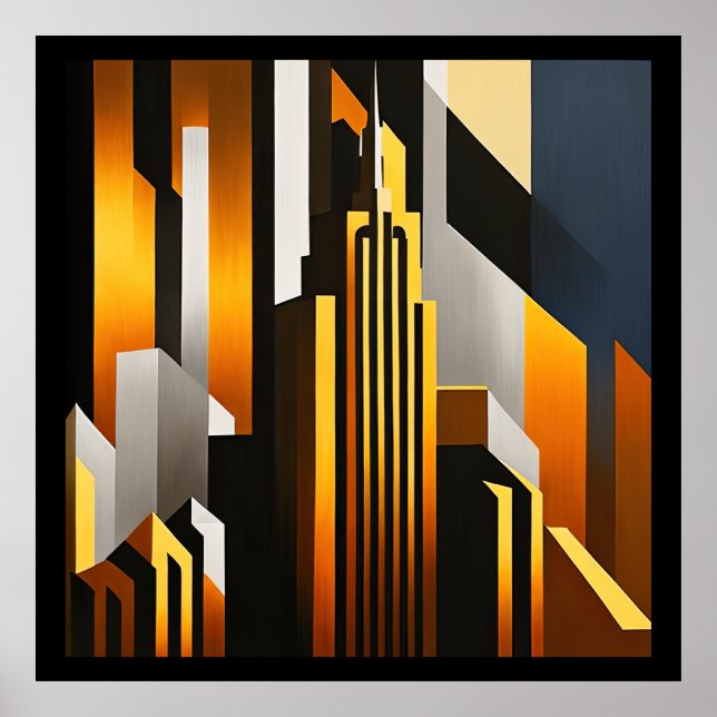 MODERN CITYSCAPE METROPOS ART DESIGN POSTER (Framsidan)