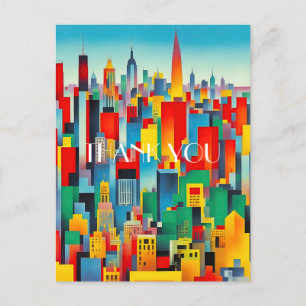 Modern Cityscape Skyline Vykort