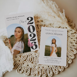 Modern Class of 2026 Photo Graduation Party Inbjudningar