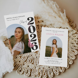 Modern Class of 2026 Photo Graduation Party Inbjudningar