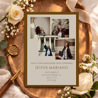 Modern Class of 2026 Photo Minimal Graduation  Inbjudningar