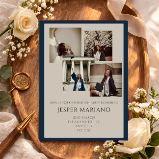 Modern Class of 2026 Photo Minimal Graduation  Inbjudningar