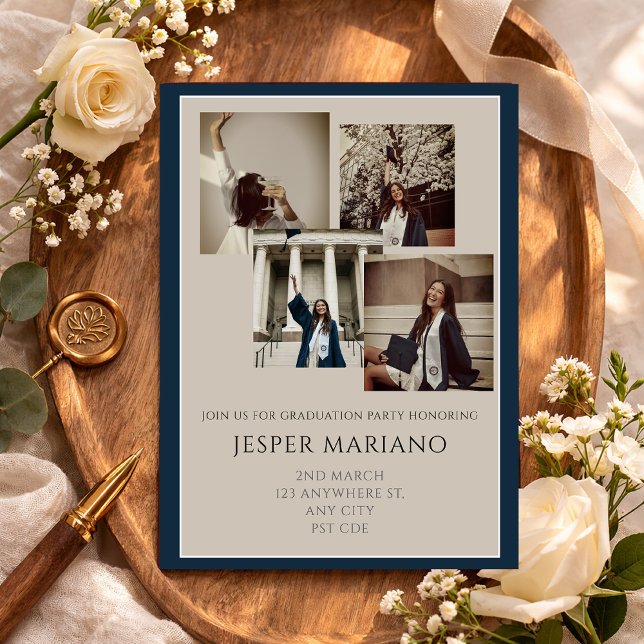 Modern Class of 2026 Photo Minimal Graduation  Inbjudningar (Skapare uppladdad)