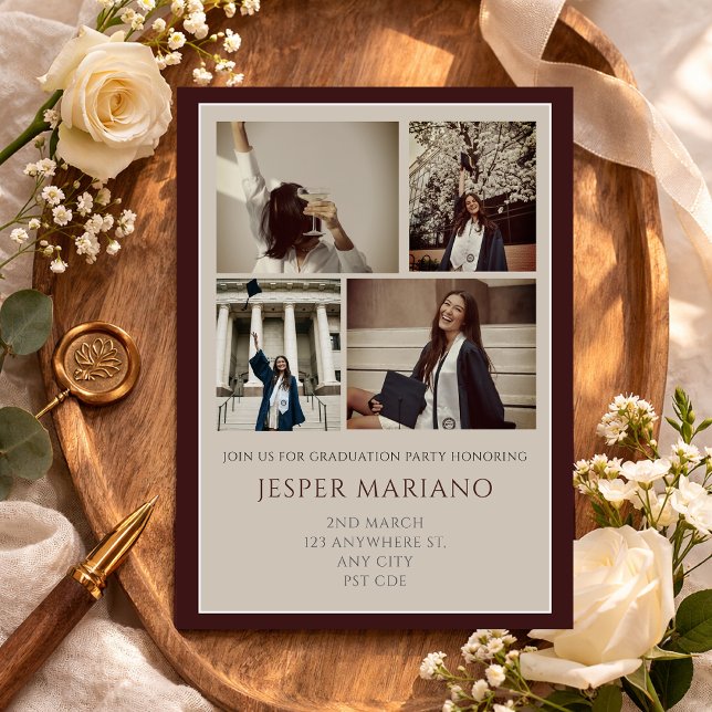 Modern Class of 2026 Photo Minimal Graduation  Inbjudningar (Skapare uppladdad)