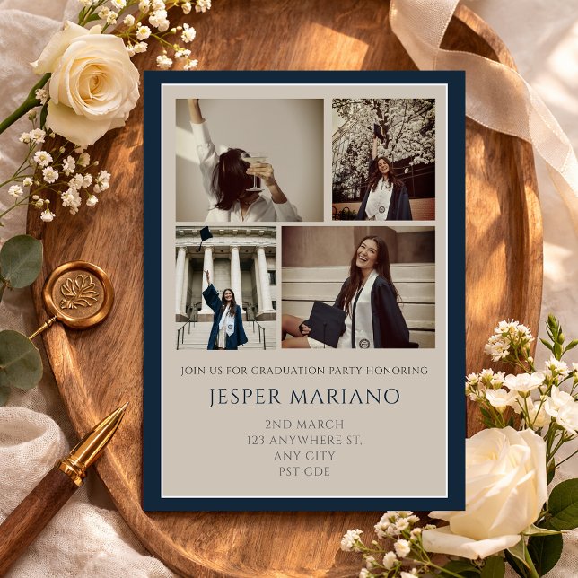 Modern Class of 2026 Photo Minimal Graduation  Inbjudningar (Skapare uppladdad)