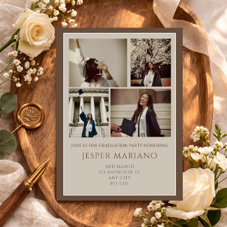 Modern Class of 2026 Photo Minimal Graduation  Inbjudningar