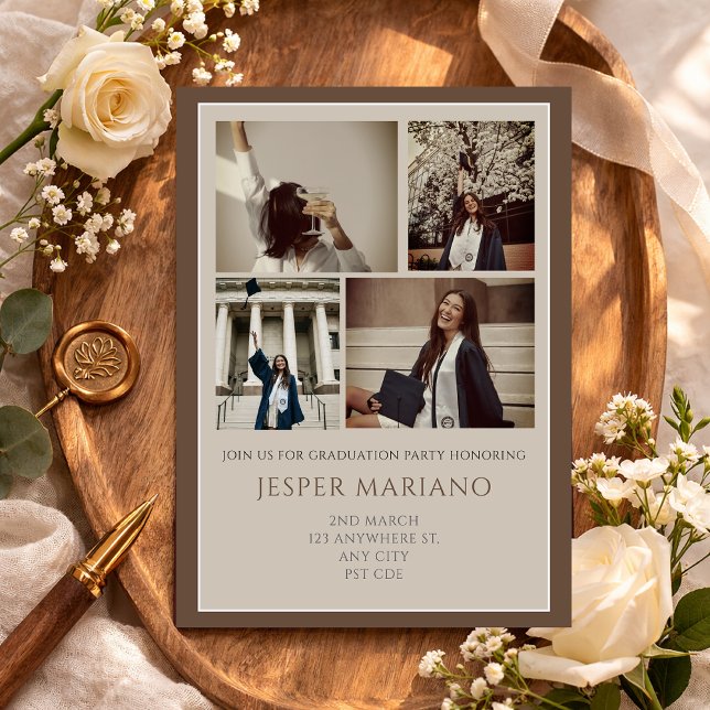 Modern Class of 2026 Photo Minimal Graduation  Inbjudningar (Skapare uppladdad)