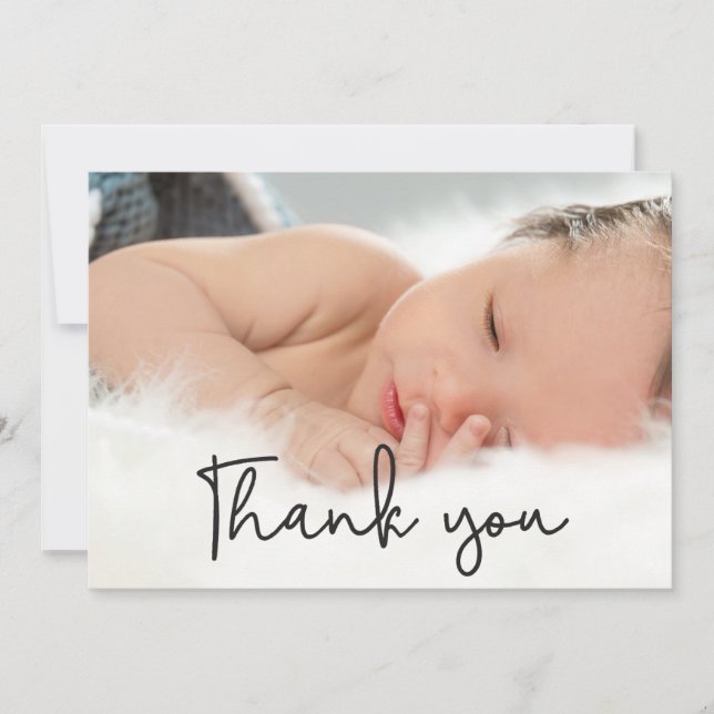 Modern Classic Baby-foto i Tack Meddelande (Framsida)