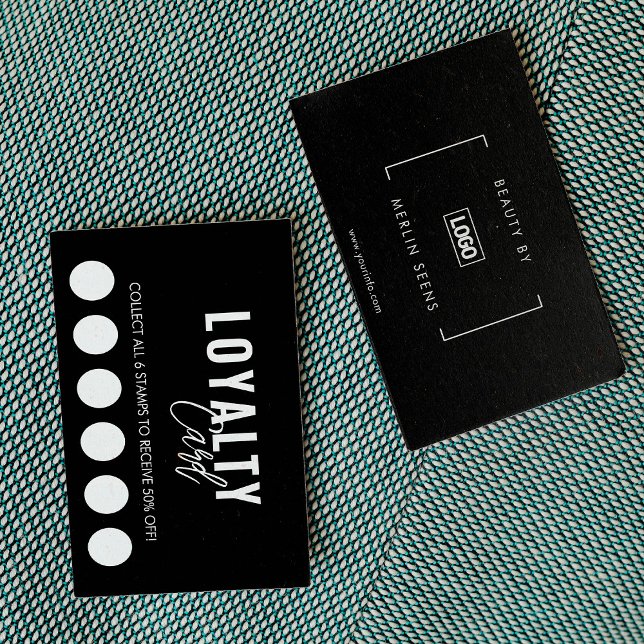 Modern Classic Beauty Spa Script Loyalty Card Lojalitetskort (Skapare uppladdad)