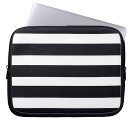 Modern Classic Black And White Striped Cool Chic Laptop Fodral