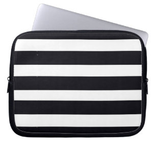 Modern Classic Black And White Striped Cool Chic Laptop Fodral