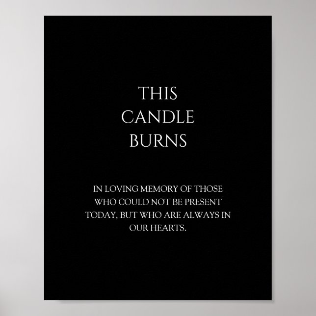 Modern Classic Black Bröllop - det här ljuset brin Poster (Framsidan)