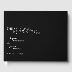 Modern Classic Black Bröllop Guest Bok
