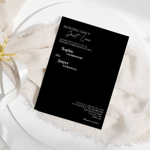 Modern Classic Black Ingenting Finare Bröllop Inbjudningar