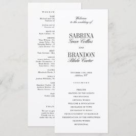 Modern Classic Black Wedding Ceremony Program