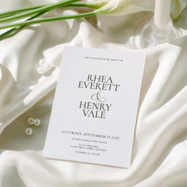 Modern Classic Black & White Wedding  Inbjudningar