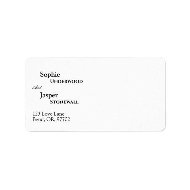 Modern Classic Bröllop-adressetikett Adressetikett (Framsidan)
