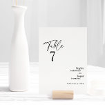 Modern Classic Bröllop Bordsnummer Card<br><div class="desc">Det här moderna klassiska bordsnumret i bröllop är perfekt för din elegant moderna bröllop. Den här designen har en svart, enkel kalligrafi som är inställd på en ljusvit bakgrund i neutralten för att matcha din klassiska bröllop eller minimalistiska boho bröllop i vår, sommar, fall eller vinter. Jag ber er att...</div>