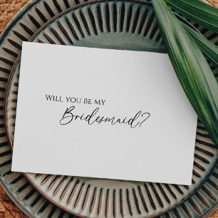 Modern Classic Bröllop Bridesmaid Frieri kort