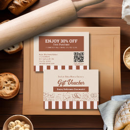 Modern Classic Brown Beige Bakery Shop Rabattkort