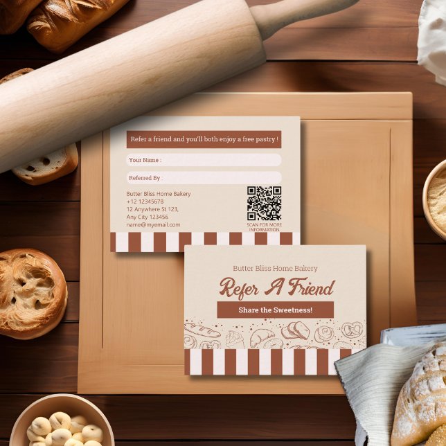 Modern Classic Brown Beige Bakery Shop Rabattkort (Skapare uppladdad)