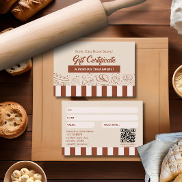 Modern Classic Brown Beige Bakery Shop Visitkort
