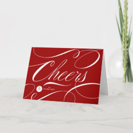 Modern Classic Cheers Calligraphy Elegant Business Helgkort