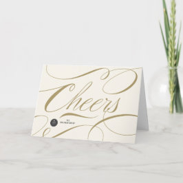 Modern Classic Cheers Calligraphy Elegant Business Helgkort