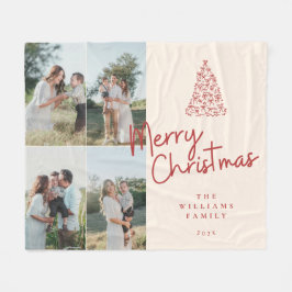 Modern Classic Christmas Photo Elegant Fleecefilt