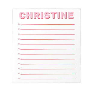 Modern Classic Cute Rosa TypoGraphics Kids Teacher Anteckningsblock