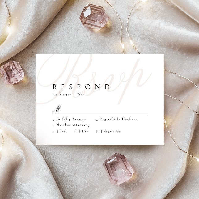 Modern Classic Elegance Calligraphy-Bröllop OSA Kort (Modern Classic Elegance Calligraphy Wedding RSVP)