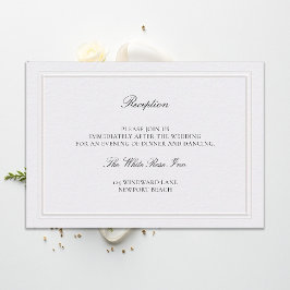 Modern Classic Elevated Pearl Wedding Reception Tilläggskort