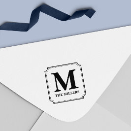 Modern Classic Family Namn Monogram Självfärgande Stämpel