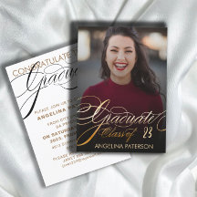 Modern Classic Faux Guld Lettering Student Party