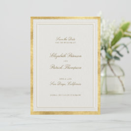 Modern Classic Formal Elevated Gold Ecru Wedding Spara Datumet
