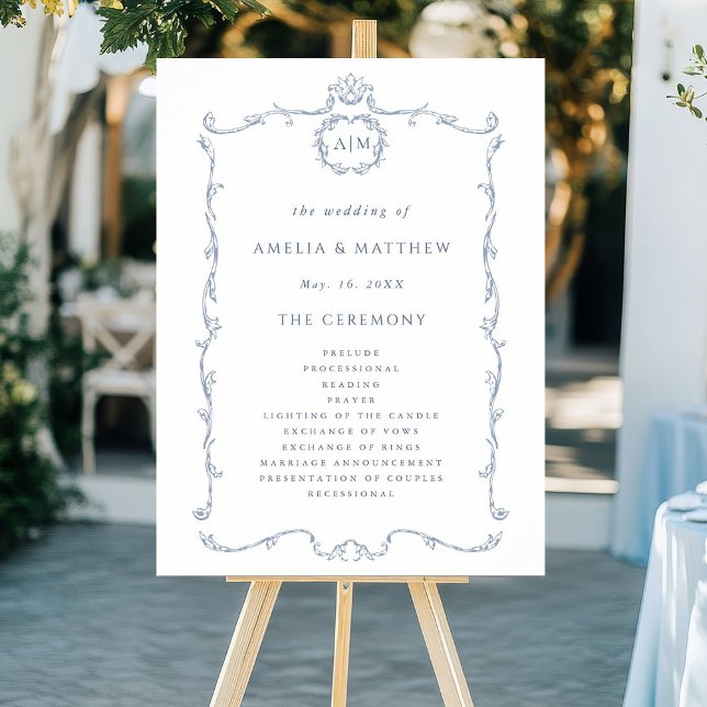 Modern Classic French Wedding Ceremony Program  Poster (Skapare uppladdad)
