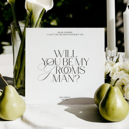Modern Classic Groomsman Proposal Card Inbjudningar