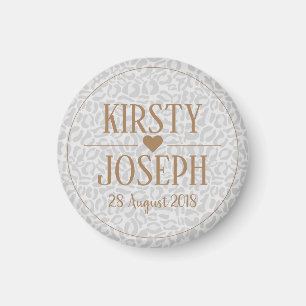 Modern Classic Guld Bröllop elegant Mönster Magnet