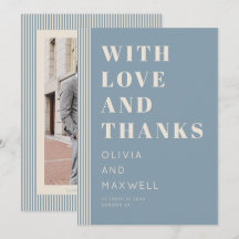 Modern Classic Love and Thanks Blue Striped