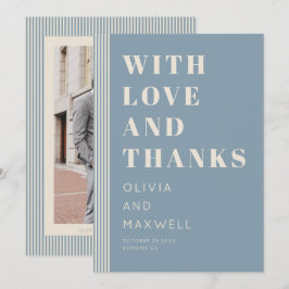 Modern Classic Love and Thanks Blue Striped Tack Kort