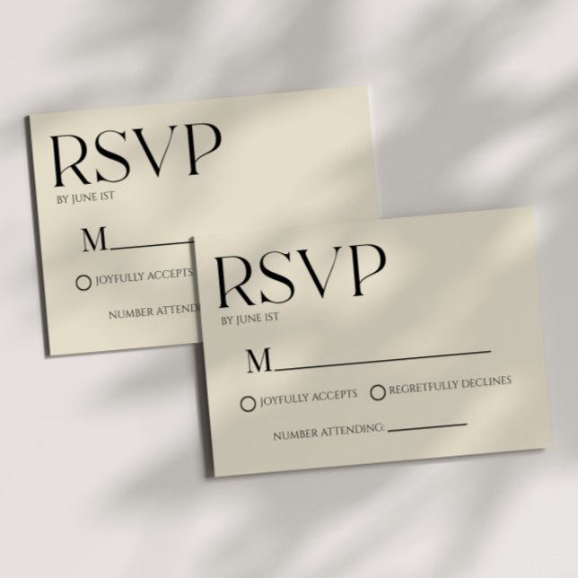 Modern Classic Minimal Simple Wedding RSVP Card OSA Kort (Skapare uppladdad)