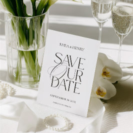 Modern Classic Save the Date Wedding Card Spara Datumet