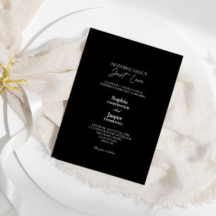 Modern Classic Simple Black Ingenting Finare Bröll Inbjudningar